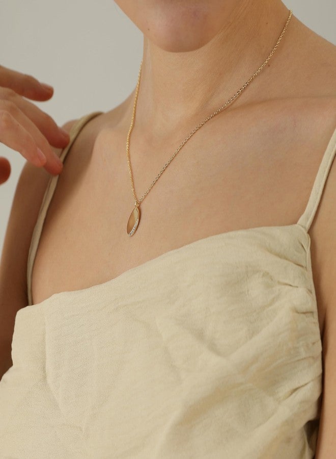 KICKGY Gold Pendant Necklace for Women,Dainty Gold Necklace 14K Gold Plated Oval Diamond Necklace Simple Gold Choker Necklaces Cute Necklaces for Women Fashion Gold Jewelry Gifts - Image 3